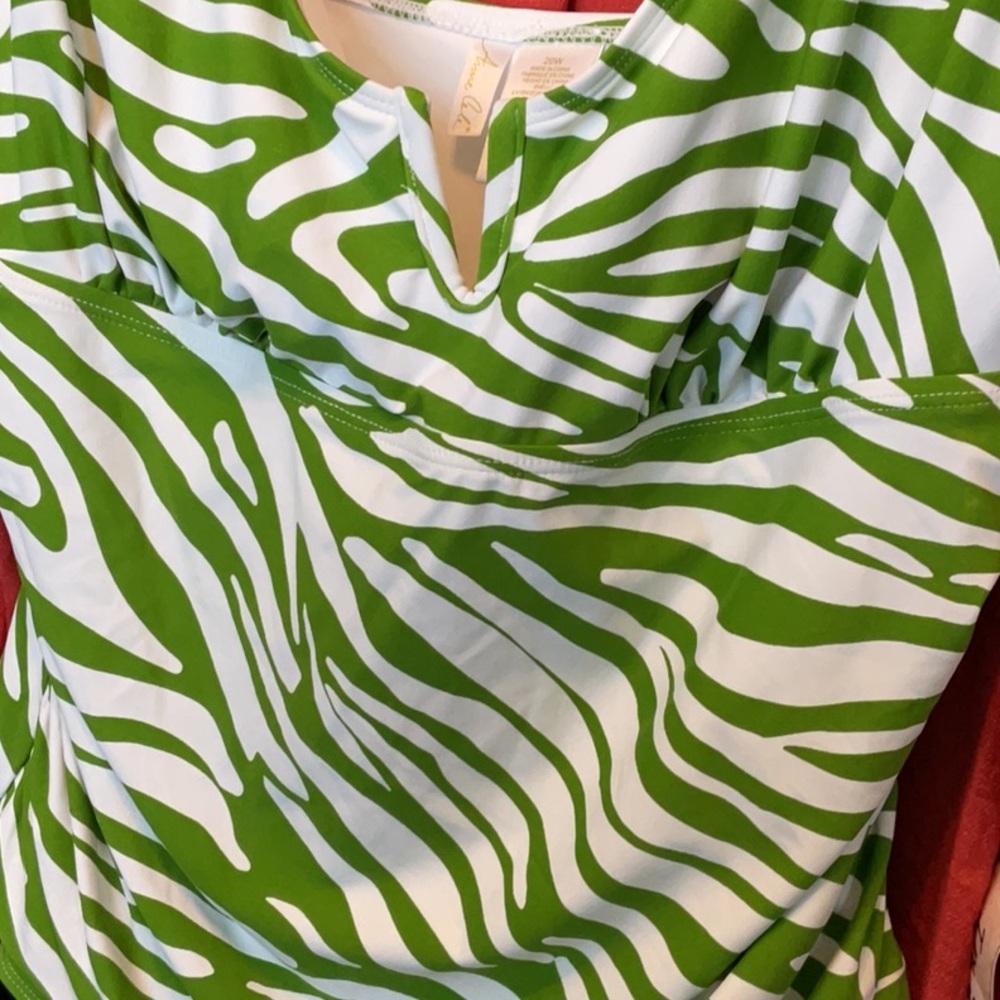 Anne Cole EUC worn once Green Zebra Print One Piece Swimsuit